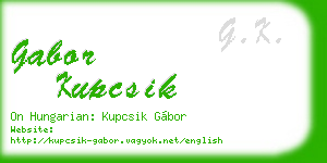 gabor kupcsik business card