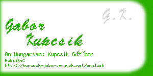 gabor kupcsik business card